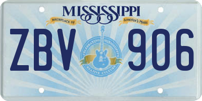 MS license plate ZBV906