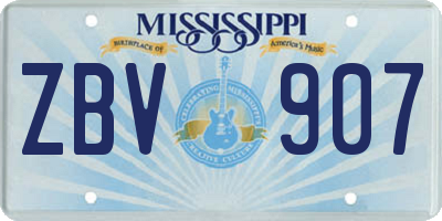 MS license plate ZBV907
