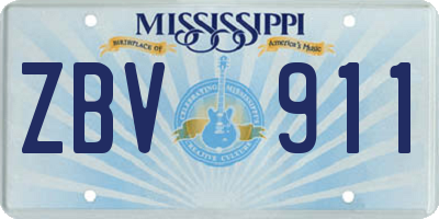 MS license plate ZBV911