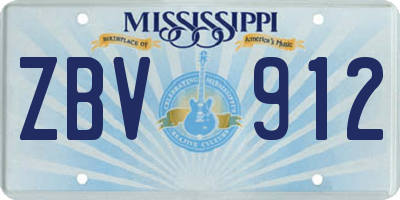 MS license plate ZBV912