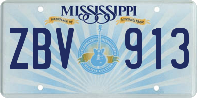 MS license plate ZBV913