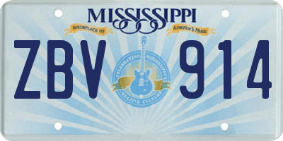 MS license plate ZBV914