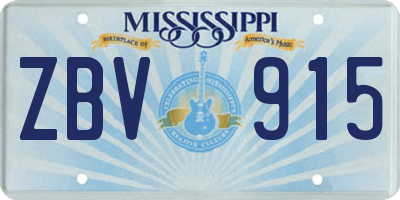 MS license plate ZBV915