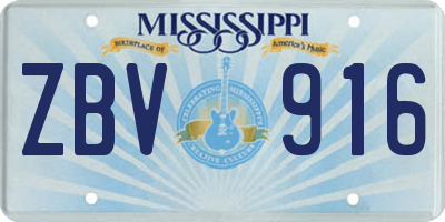 MS license plate ZBV916