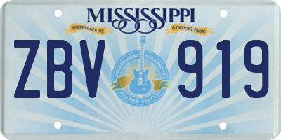 MS license plate ZBV919