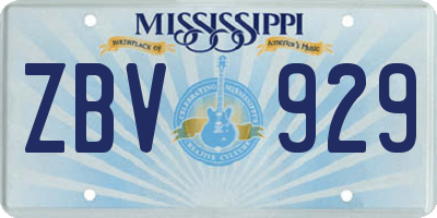 MS license plate ZBV929