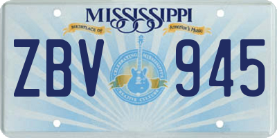 MS license plate ZBV945