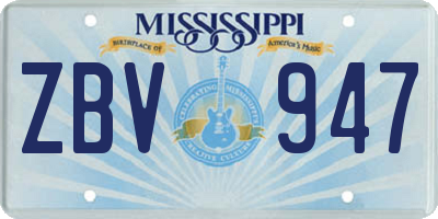 MS license plate ZBV947