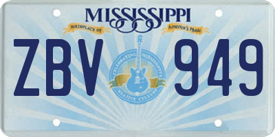 MS license plate ZBV949
