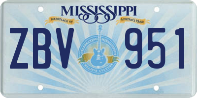 MS license plate ZBV951