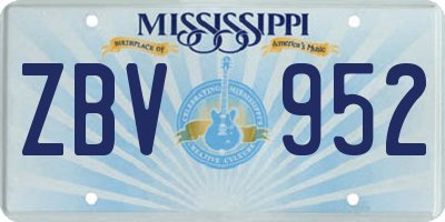 MS license plate ZBV952
