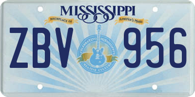 MS license plate ZBV956