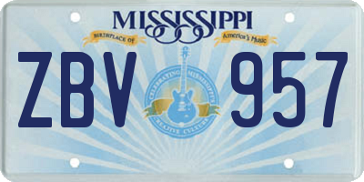 MS license plate ZBV957