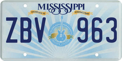 MS license plate ZBV963