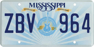 MS license plate ZBV964