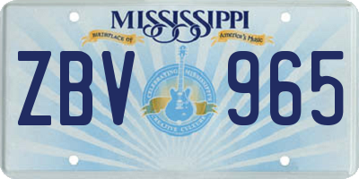 MS license plate ZBV965