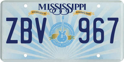 MS license plate ZBV967