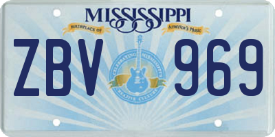 MS license plate ZBV969