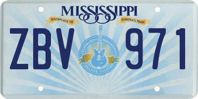 MS license plate ZBV971