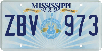 MS license plate ZBV973