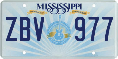 MS license plate ZBV977