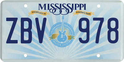 MS license plate ZBV978