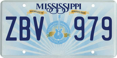 MS license plate ZBV979