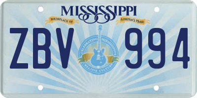 MS license plate ZBV994