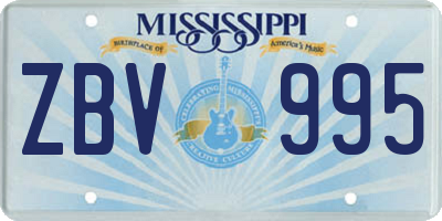MS license plate ZBV995