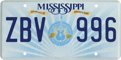 MS license plate ZBV996