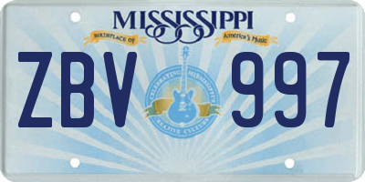 MS license plate ZBV997