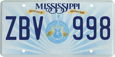 MS license plate ZBV998