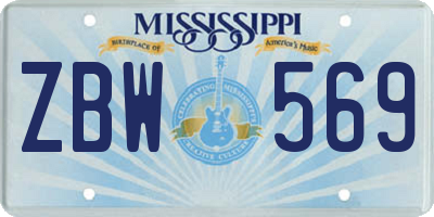 MS license plate ZBW569