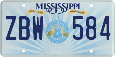 MS license plate ZBW584