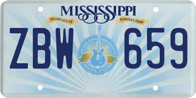 MS license plate ZBW659
