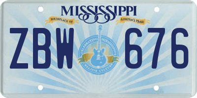 MS license plate ZBW676