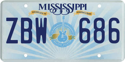 MS license plate ZBW686