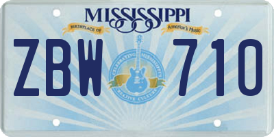 MS license plate ZBW710