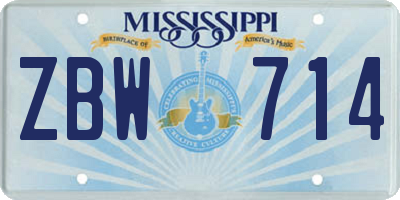 MS license plate ZBW714