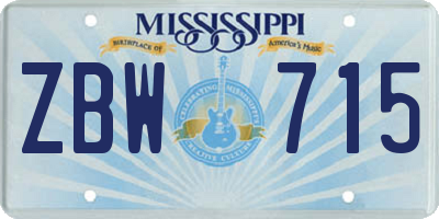 MS license plate ZBW715