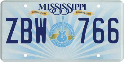 MS license plate ZBW766