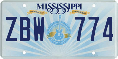 MS license plate ZBW774
