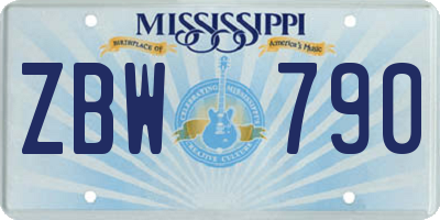 MS license plate ZBW790