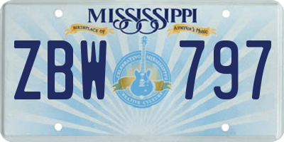 MS license plate ZBW797