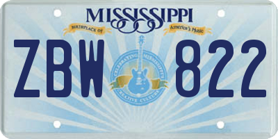 MS license plate ZBW822