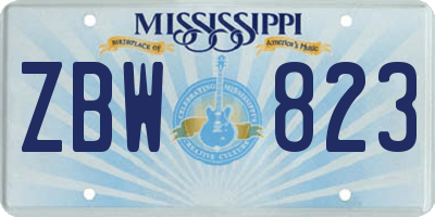 MS license plate ZBW823