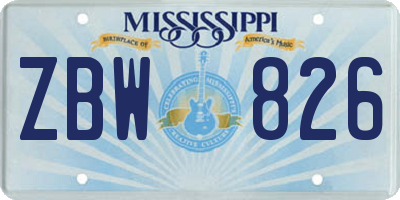 MS license plate ZBW826