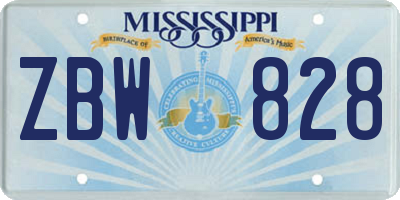 MS license plate ZBW828