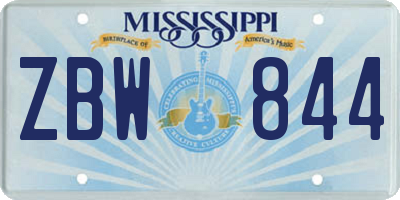 MS license plate ZBW844