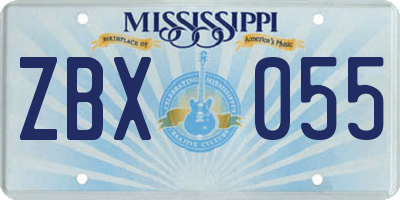MS license plate ZBX055